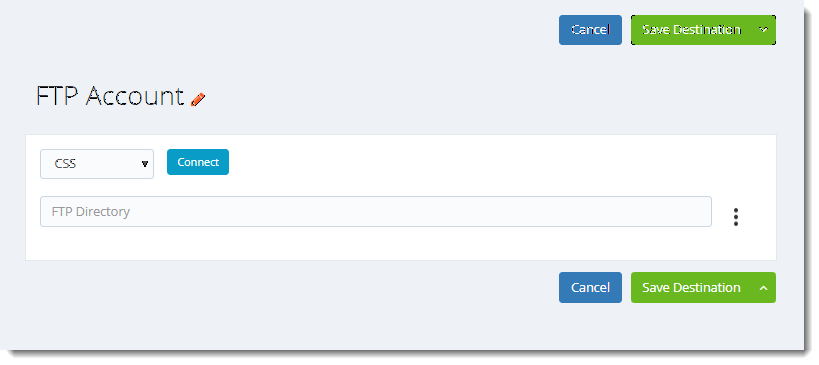 KPI's and Dashboards: FTP Destination in IntelliFront BI.