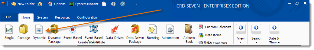 Crystal Reports: CRD Home Menu.