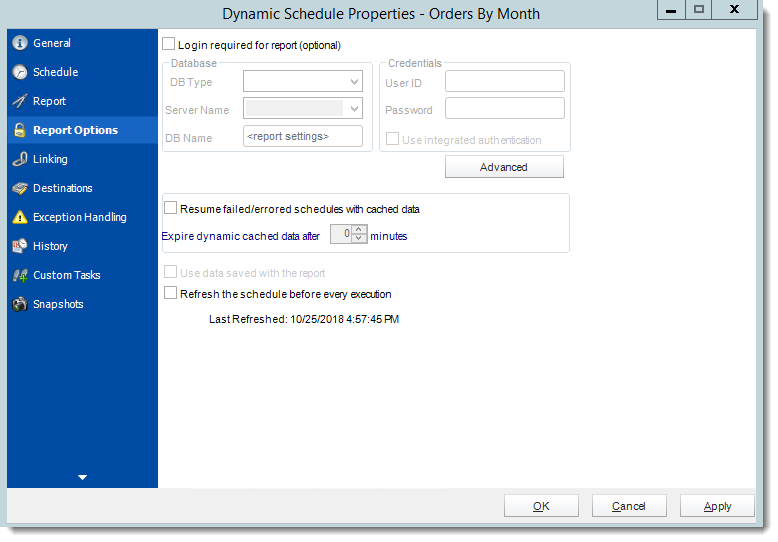 Crystal Reports: Dynamic Schedule Report Properties in CRD.