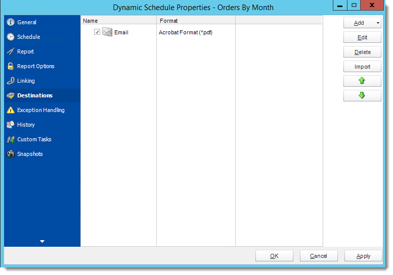 Crystal Reports: Dynamic Schedule Report Properties in CRD.