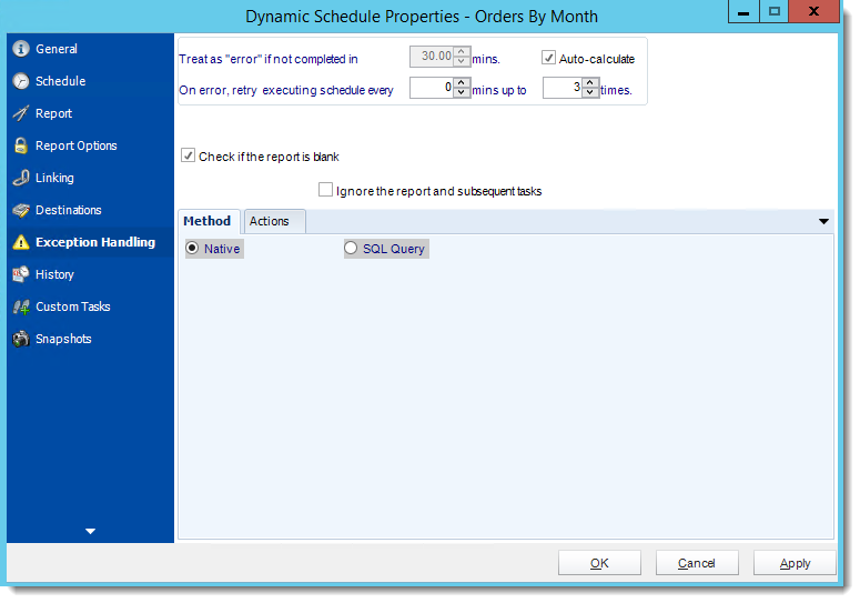 Crystal Reports: Dynamic Schedule Report Properties in CRD.