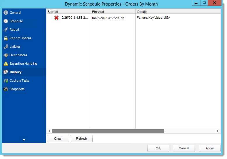 Crystal Reports: Dynamic Schedule Report Properties in CRD.