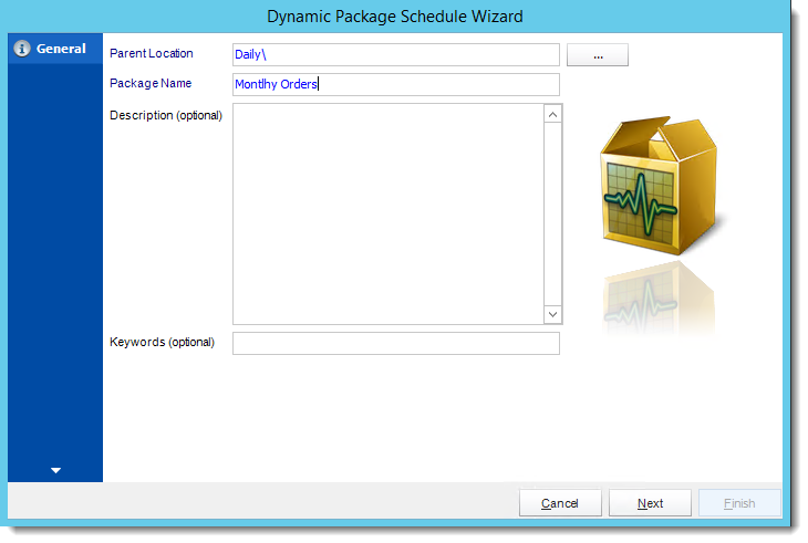 Crystal Reports: General Wizard in Dynamic Package Schedule Reports in CRD.