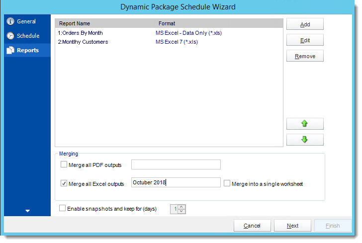 Crystal Reports: Reports Wizard in Dynamic Package Schedule Reports in CRD.