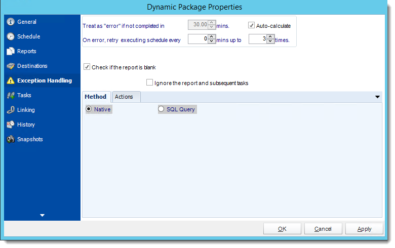 Crystal Reports: Dynamic Package Schedule Reports Properties in CRD.