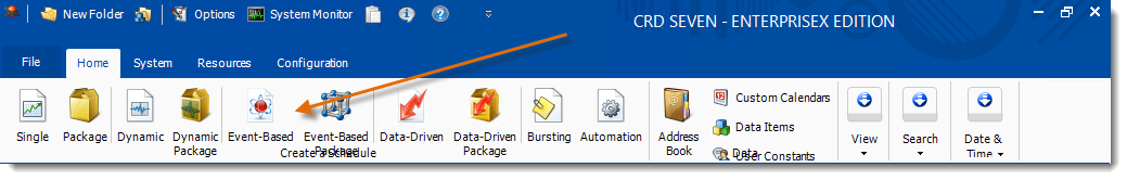 Crystal Reports: CRD Home Menu.
