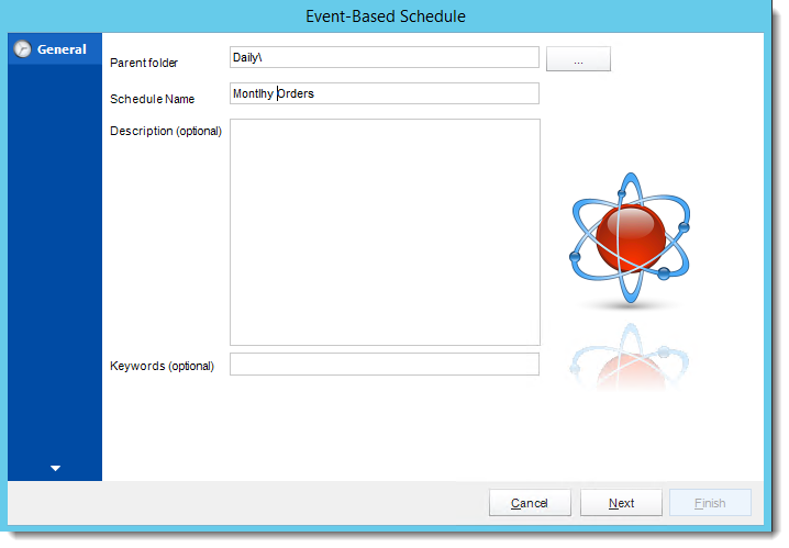 Crystal Reports: General Wizard in Event Based Schedule in CRD.