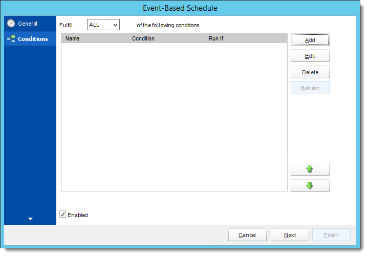 Crystal Reports: Conditions Wizard in Event Based Schedule in CRD.