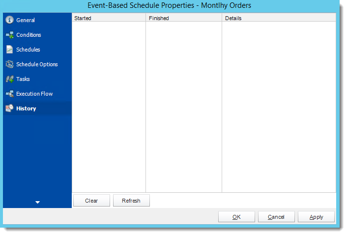 Crystal Reports: Event Based Schedule Properties Wizard in CRD.