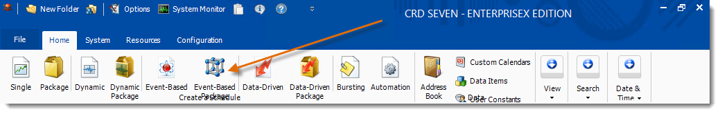 Crystal Reports: CRD Home Menu.