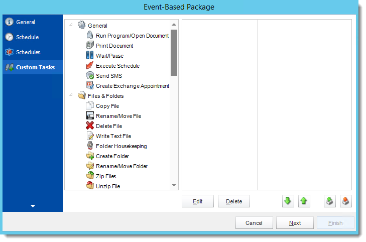 Crystal Reports: Custom Tasks Wizard in Event Based Package in CRD.