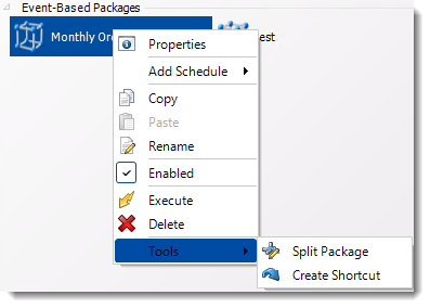 Crystal Reports: Event Based Package Context Menu in CRD.