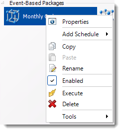 Crystal Reports: Event Based Package Context Menu in CRD.