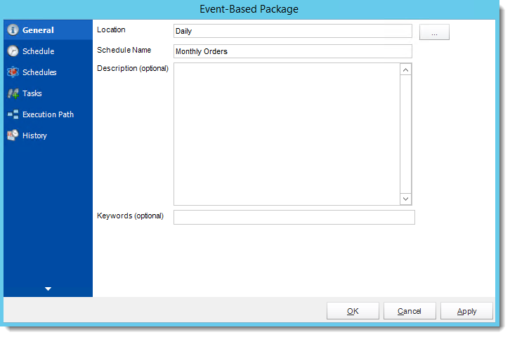 Crystal Reports: Event Based Package Properties Wizard in CRD.