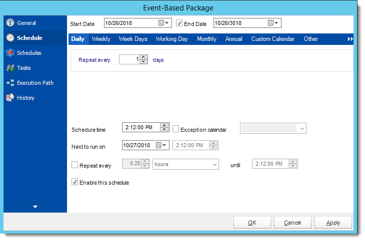 Crystal Reports: Event Based Package Properties Wizard in CRD.