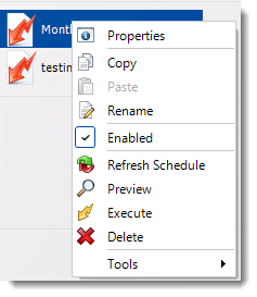Crystal Reports: Data Driven Schedule Context Menu in CRD.