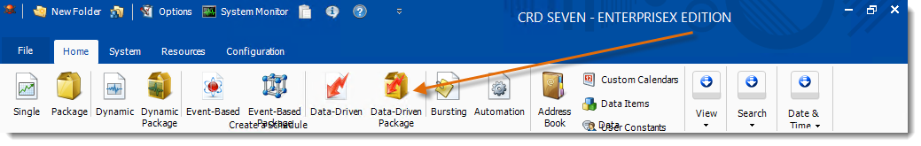 Crystal Reports: CRD Home Menu.
