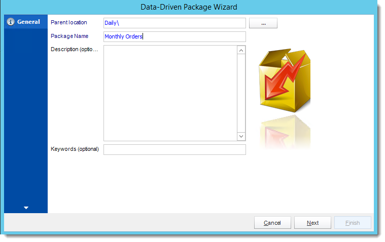 Crystal Reports: General Wizard in Data Driven Package in CRD.