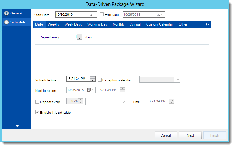 Crystal Reports: Schedule Wizard in Data Driven Package in CRD.