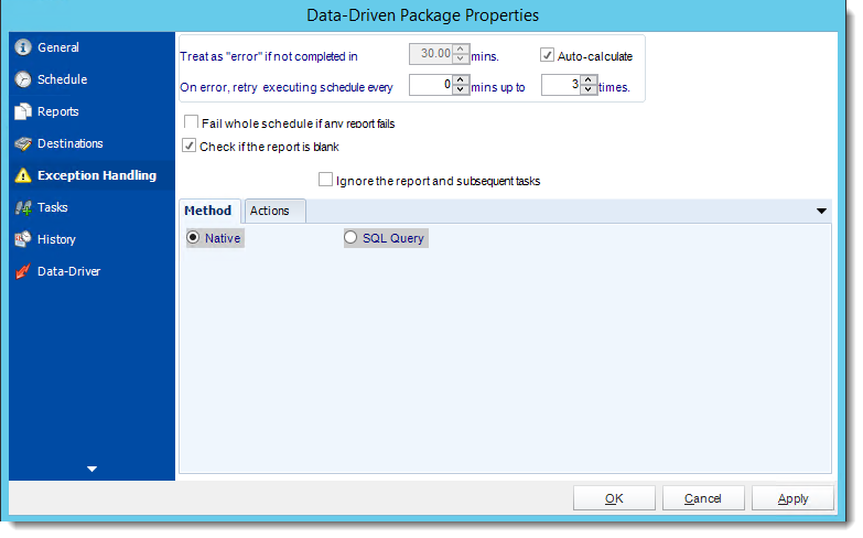 Crystal Reports: Data Driven Package Properties Wizard in CRD.