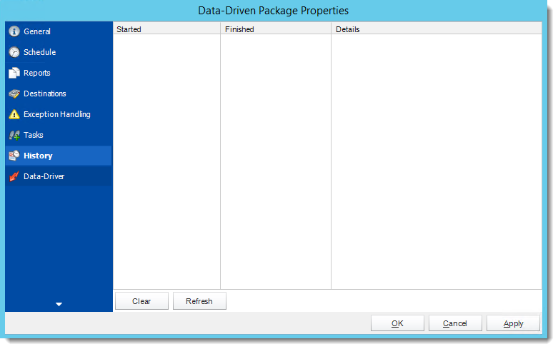 Crystal Reports: Data Driven Package Properties Wizard in CRD.