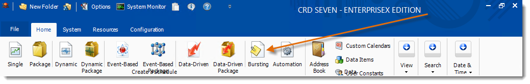 Crystal Reports: CRD Home Menu