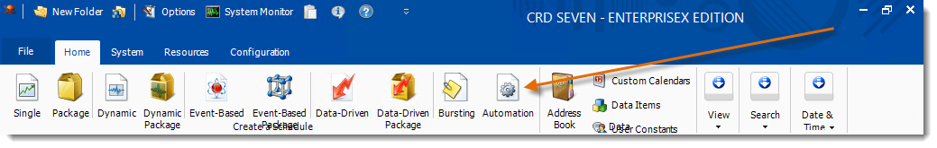 Crystal Reports: CRD Home Menu
