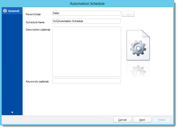 Crystal Reports: General Wizard in Automation Schedule in CRD.