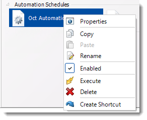 Crystal Reports: Automation Schedule Context Menu in CRD.