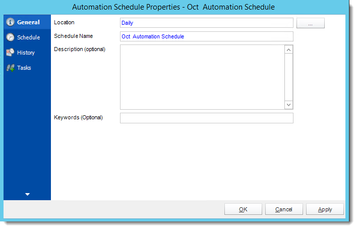 Crystal Reports: Automation Schedule Properties Wizard in CRD.