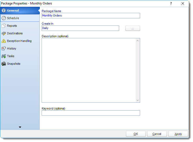 SSRS. Package Report Schedule Properties Wizard in SQL-RD