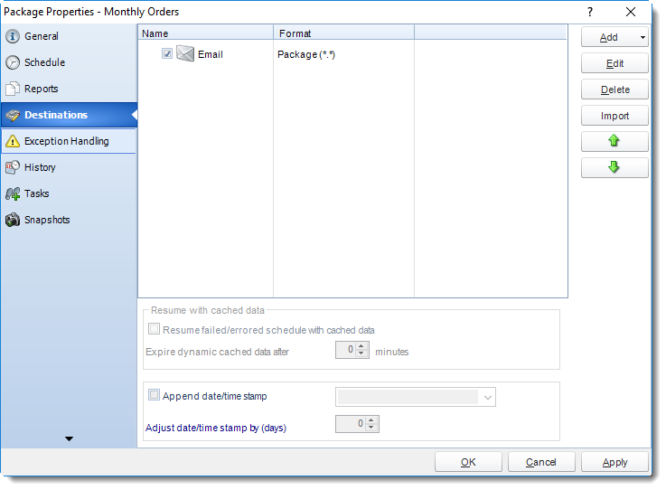 SSRS. Package Report Schedule Properties Wizard in SQL-RD