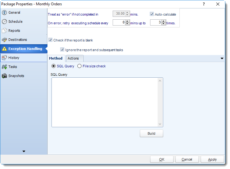 SSRS. Package Report Schedule Properties Wizard in SQL-RD