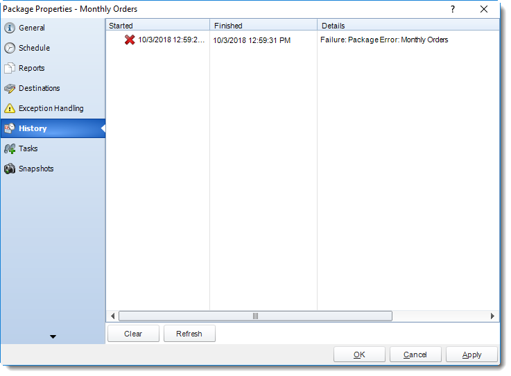 SSRS. Package Report Schedule Properties Wizard in SQL-RD
