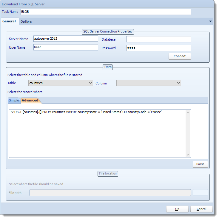 MS Access. Custom Tasks: Get BLOB from SQL Server in MARS.