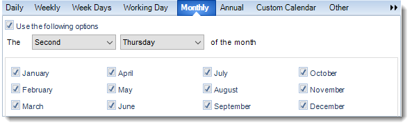 MS Access: Schedule Wizard in Package Schedule in MARS.