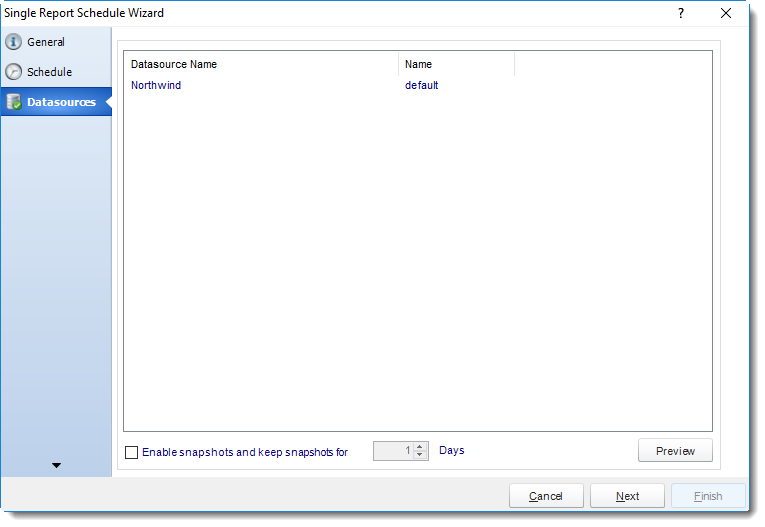 SSRS. Datasources Wizard in Single Report Schedule using SQL-RD.