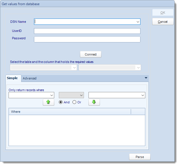 SSRS. Get values from database interface in SQL-RD