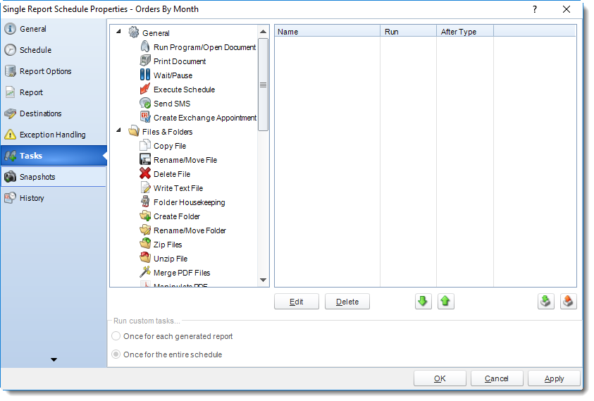 SSRS. Single Report Schedule Properties Wizard in SQL-RD