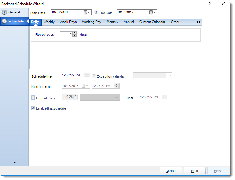 SSRS. Schedule Wizard Package Schedule Report Wizard in SQL-RD