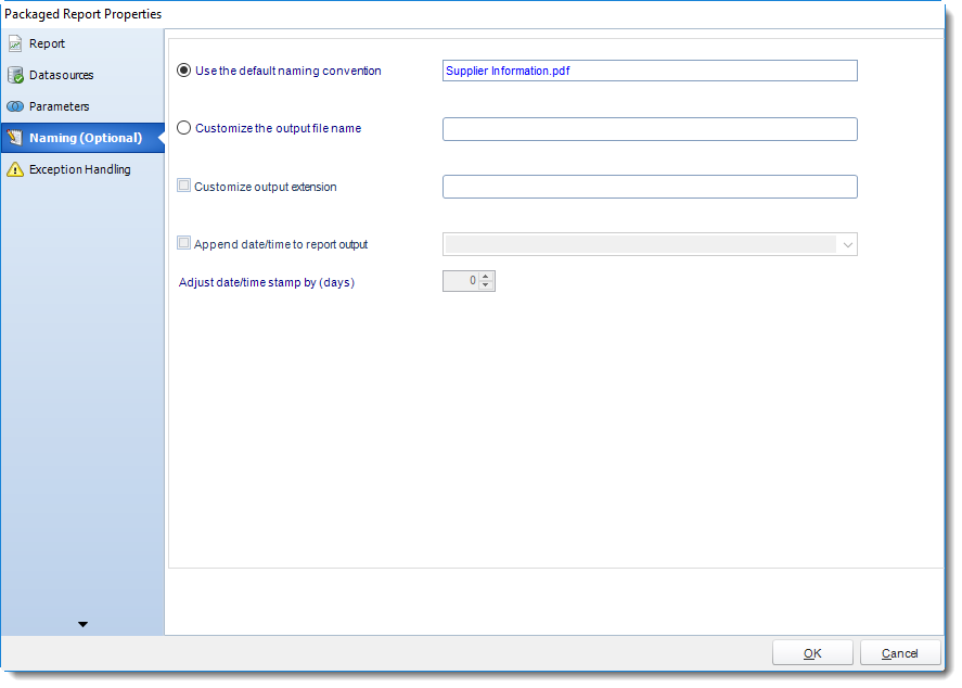 SSRS. Package Report Properties Wizard in SQL-RD.