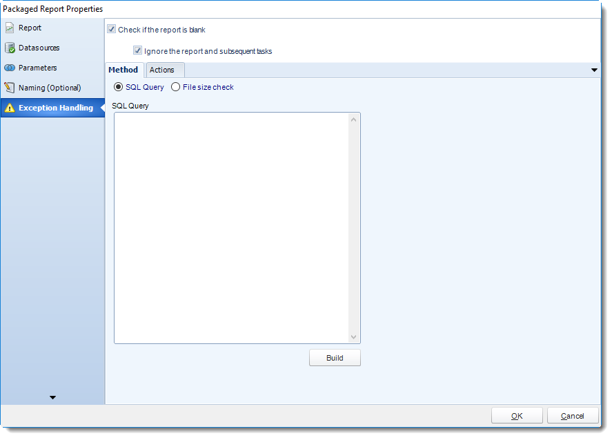 SSRS. Package Report Properties Wizard in SQL-RD.