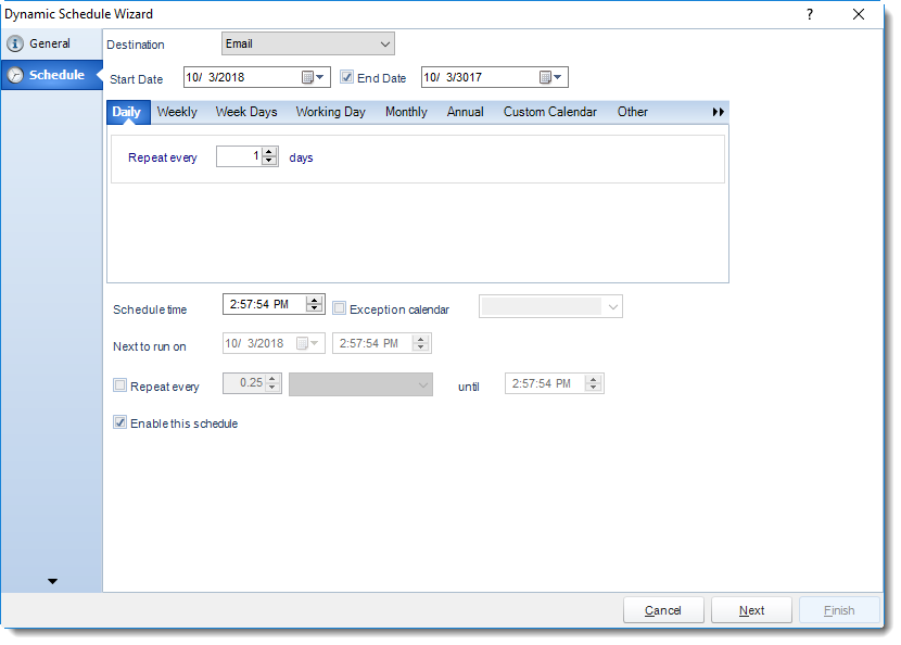 SSRS. Schedule Wizard in Dynamic Schedule Wizard in SQL-RD
