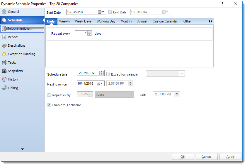 SSRS. Dynamic Schedule Properties in SQL-RD