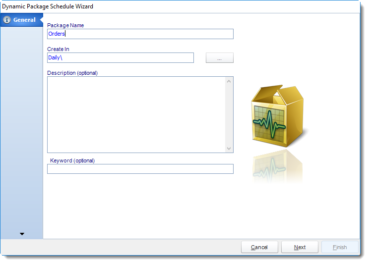 SSRS. General Wizard in Dynamic Package Schedule Wizard in SQL-RD
