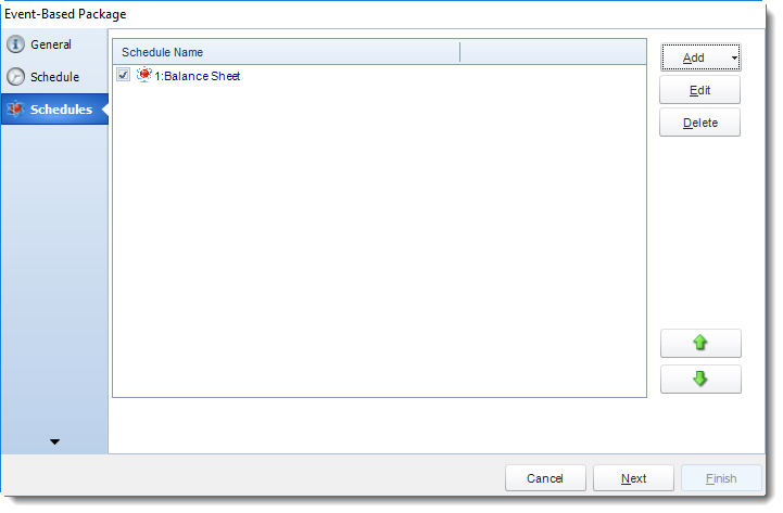 SSRS. Schedules Wizard in Event Based Package in SQL-RD