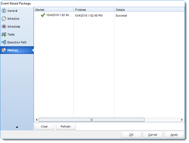 SSRS. Event Based Package Properties Wizard in SQL-RD