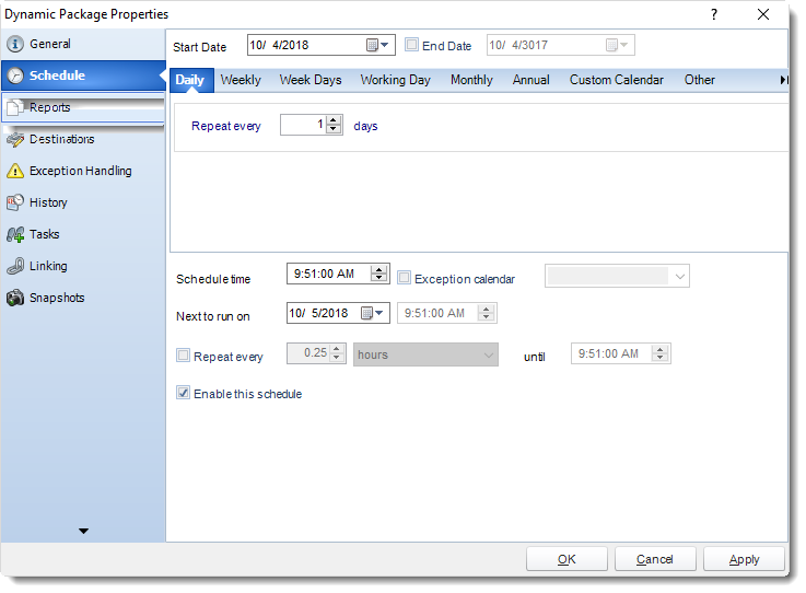 SSRS. Dynamic Package Properties Wizard in SQL-RD