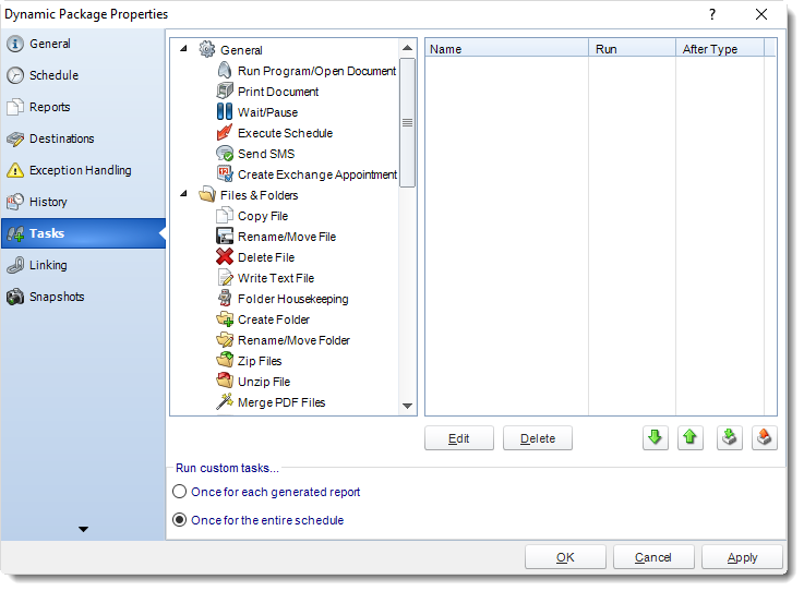 SSRS. Dynamic Package Properties Wizard in SQL-RD
