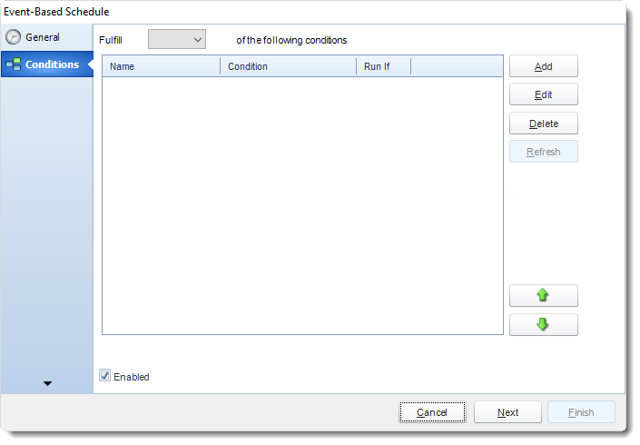 SSRS. Condition Wizard in Event Based Schedule In SQL-RD